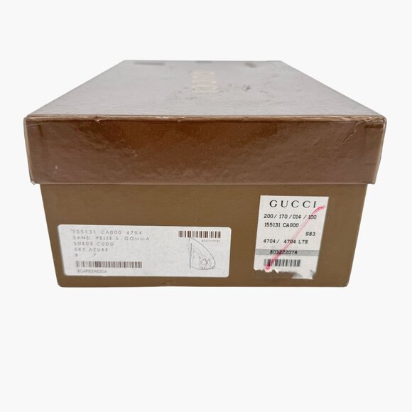 Gucci GG Interlock Cutout Wedge Sandals Size 7.5 Brown Leather Logo Platform - Picture 16 of 16